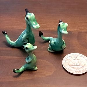 BONE CHINA MINIATURES vintage RARE DRAGON SET